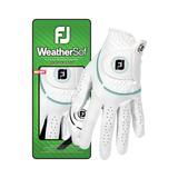 Footjoy WeatherSof Dame golfhandske, hvid / sea glass