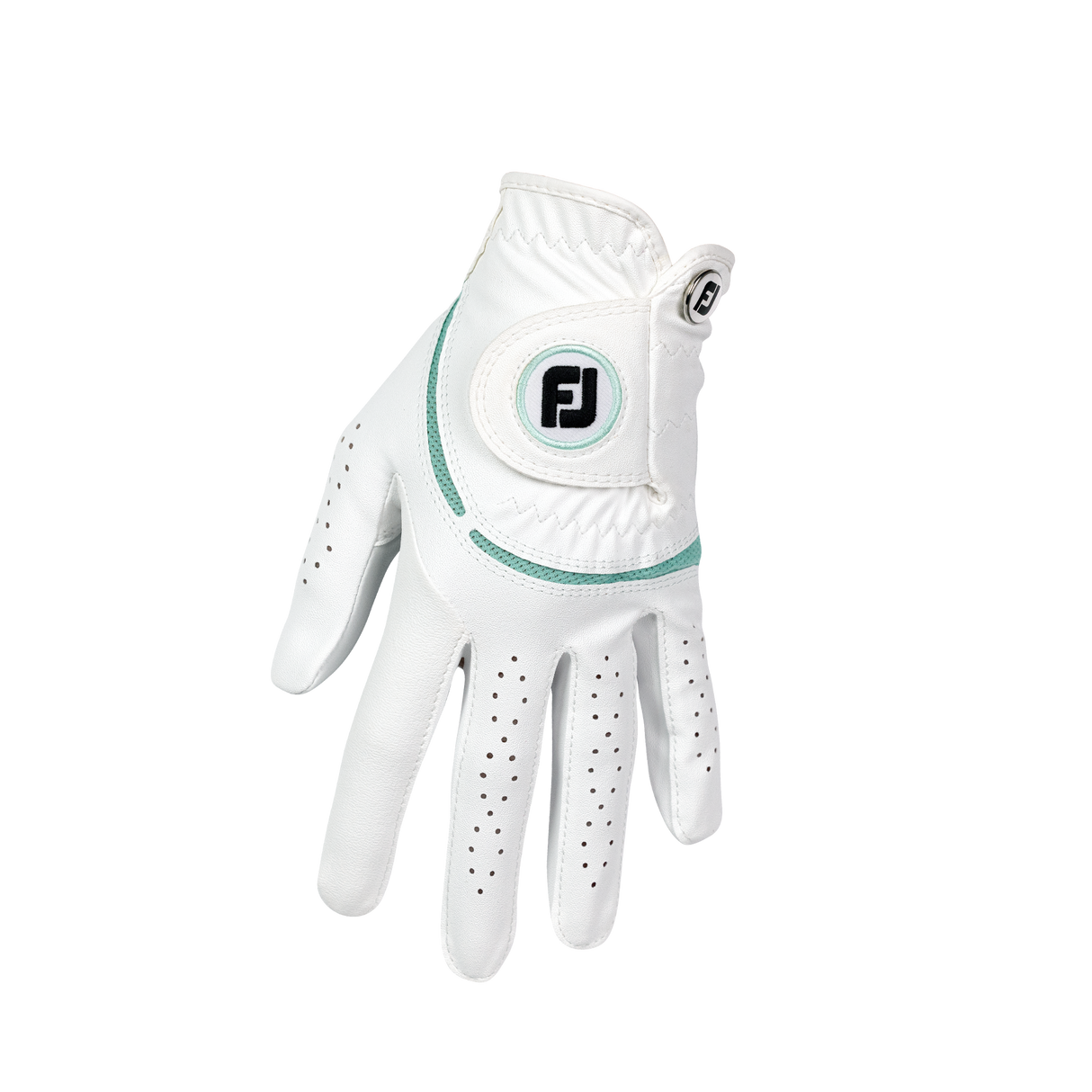 Footjoy WeatherSof Dame golfhandske, hvid / sea glass