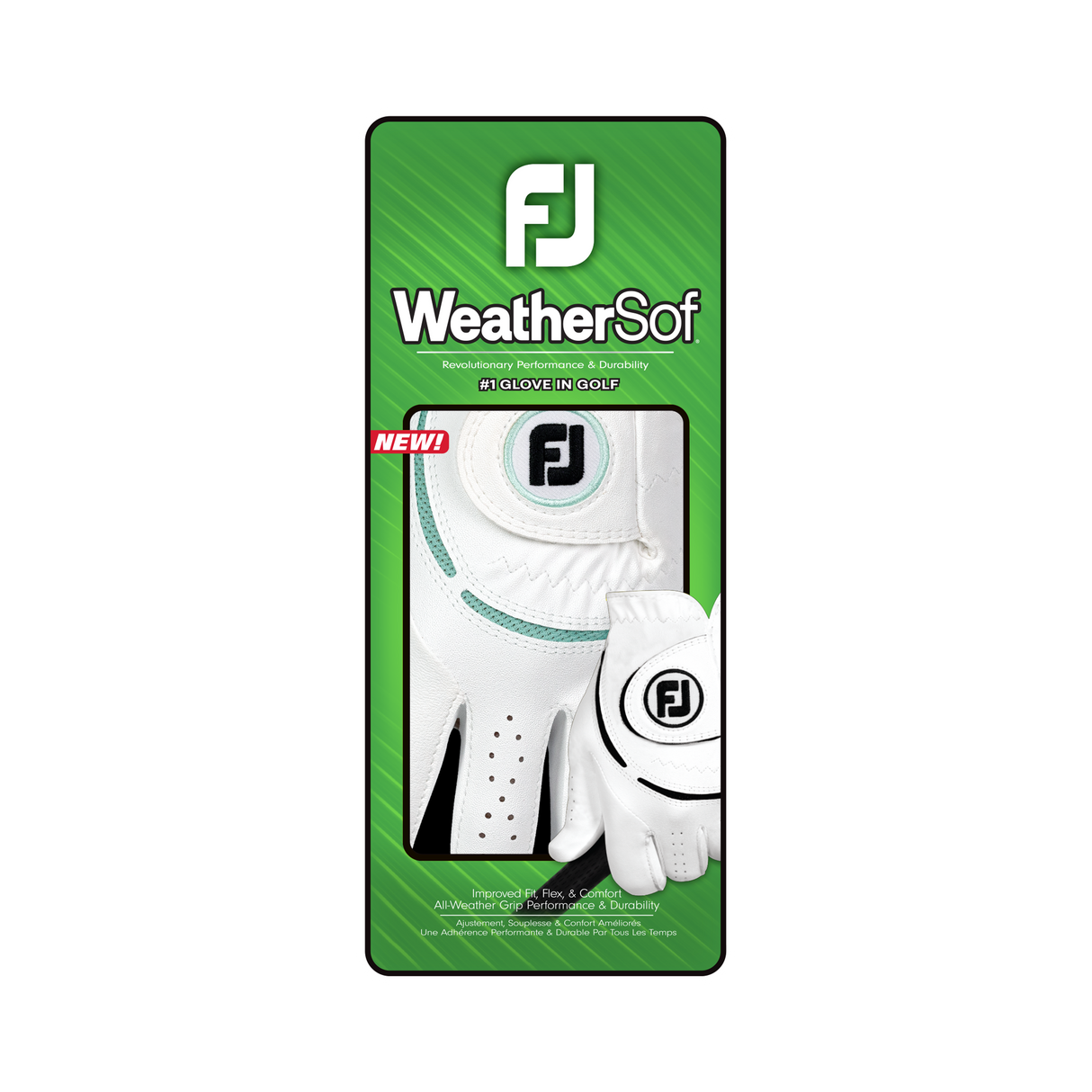 Footjoy WeatherSof Dame golfhandske, hvid / sea glass