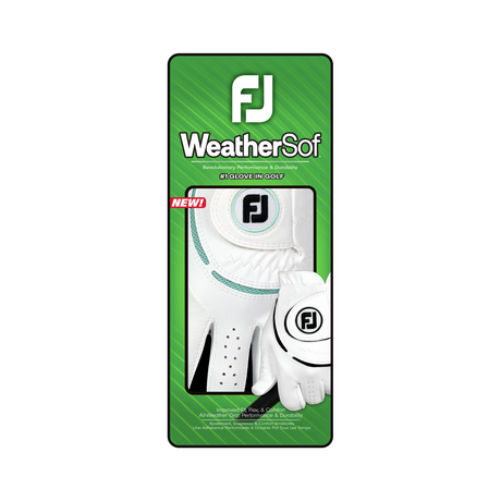 Footjoy WeatherSof Dame golfhandske, hvid / sea glass